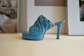 Bottega Veneta Blue Platform Mules