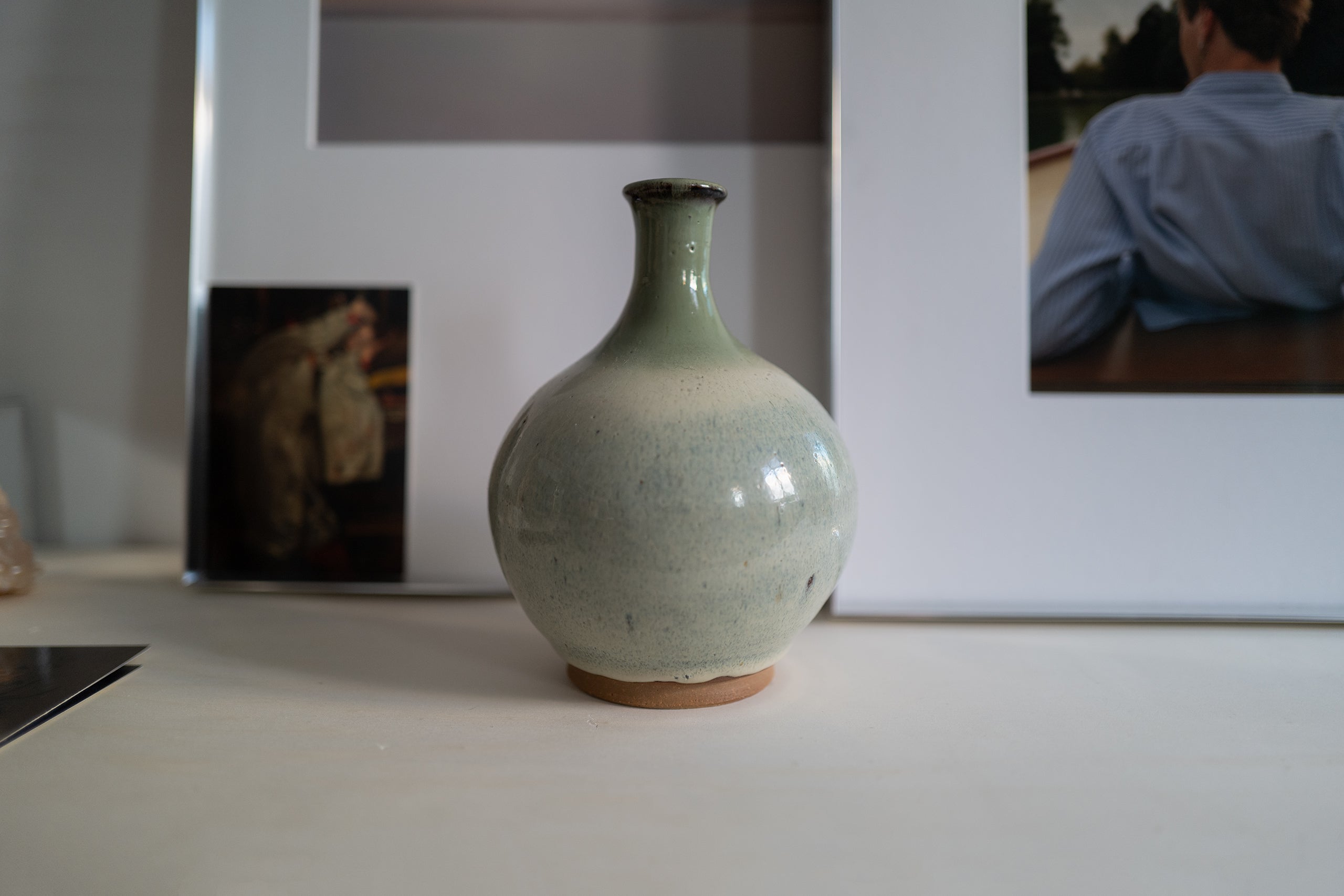 Japanese Green Round Vase