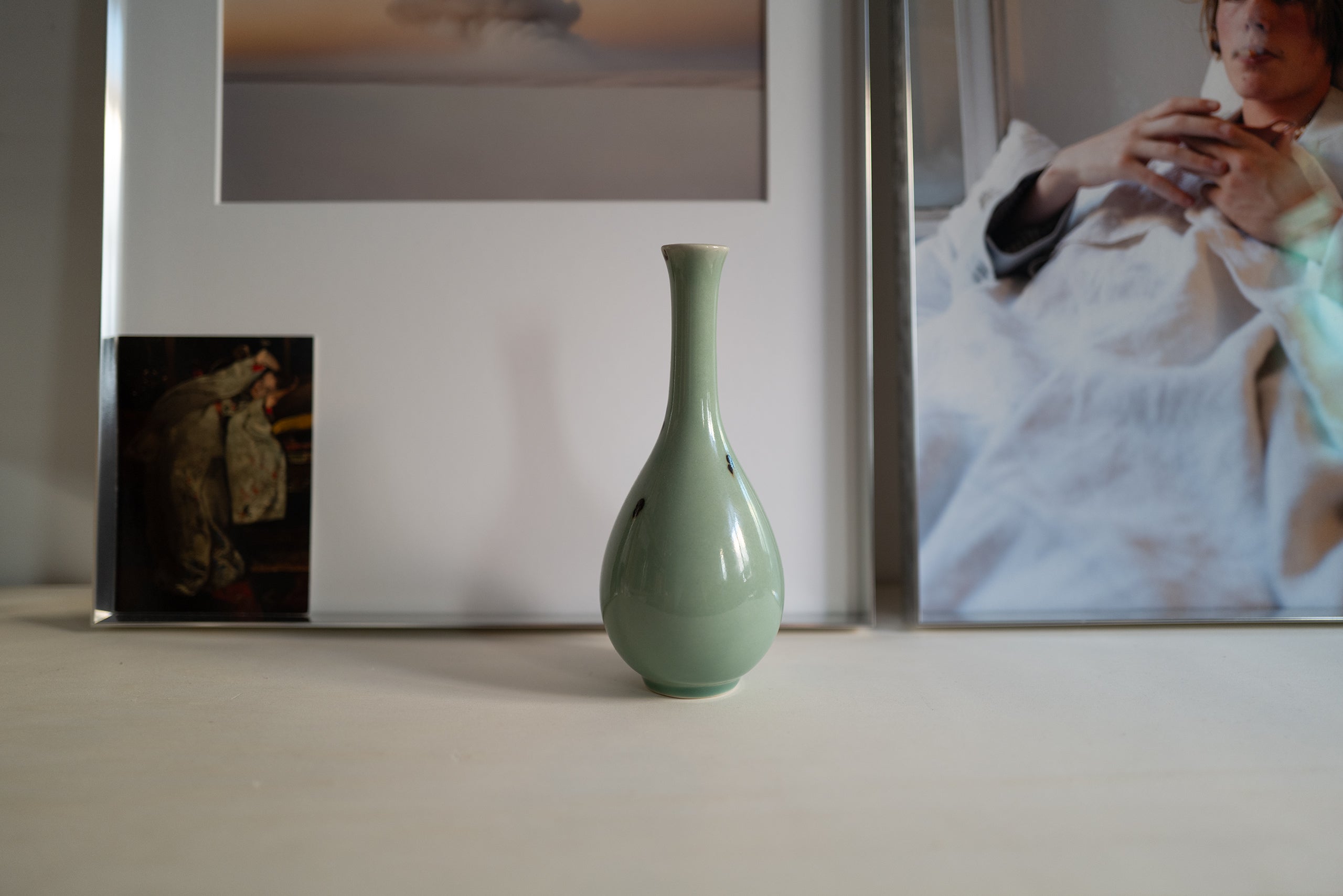 Japanese Green Slim Vase