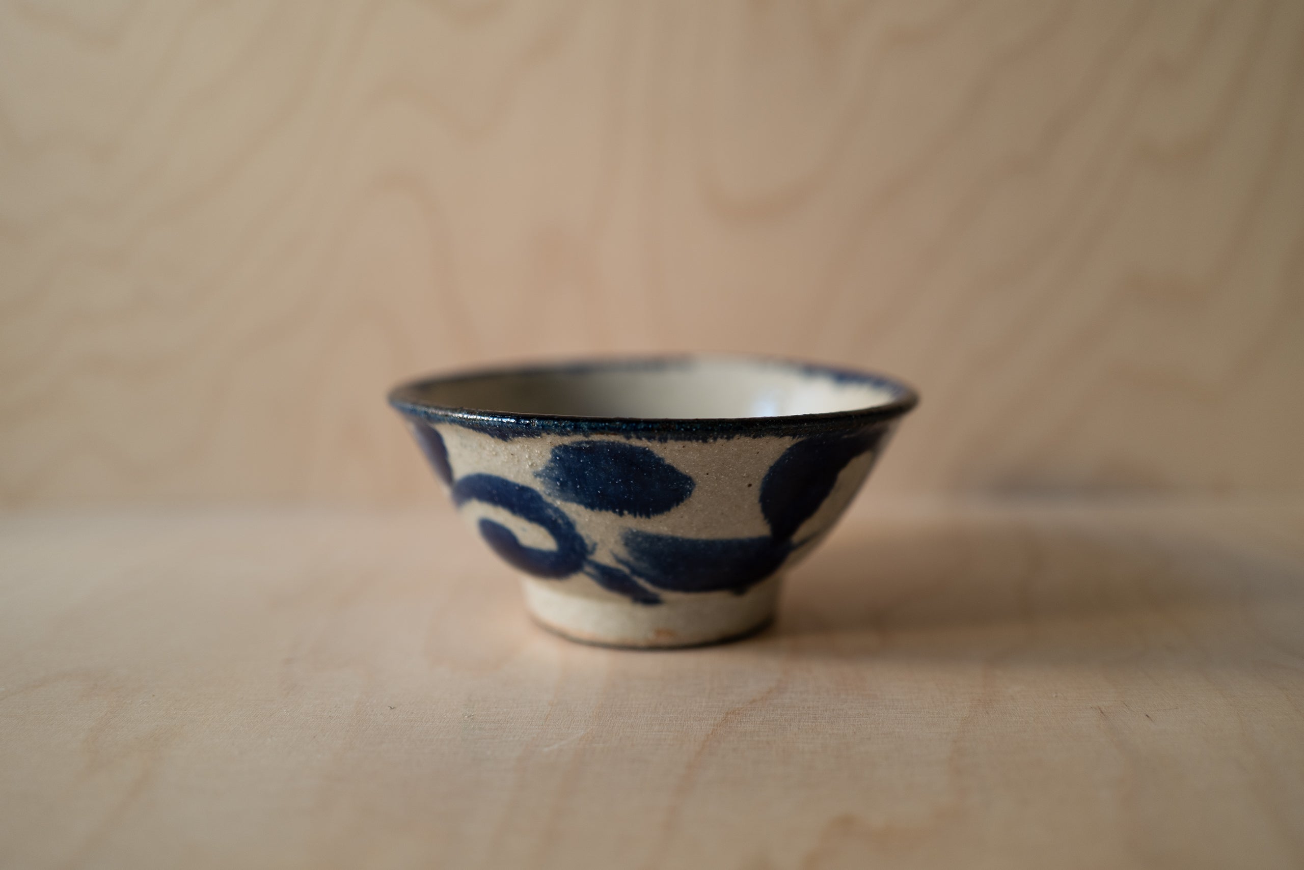 Beige and Blue japanese ceramic bowl