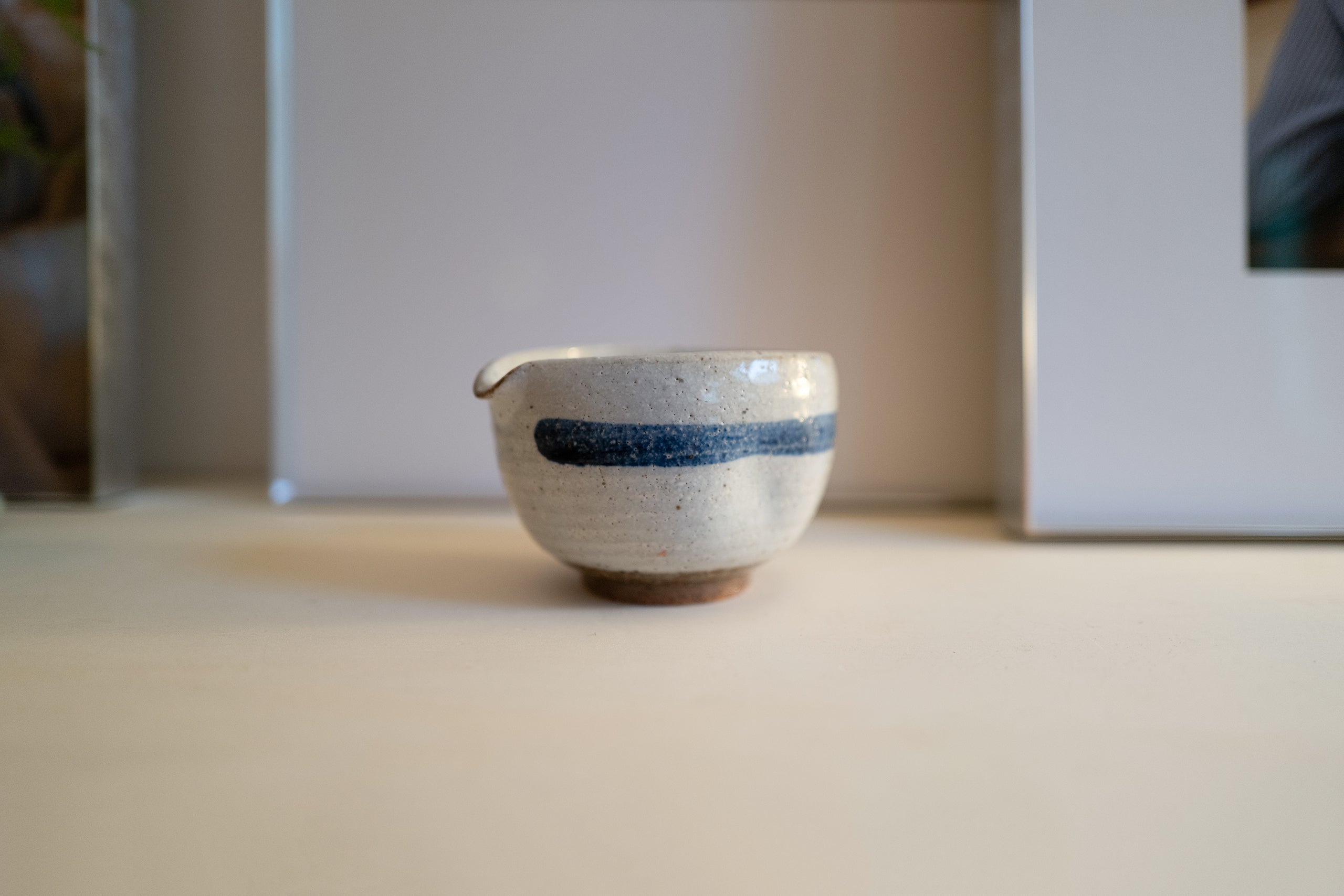Japanese Ceramic Blue & Grey Pitcher