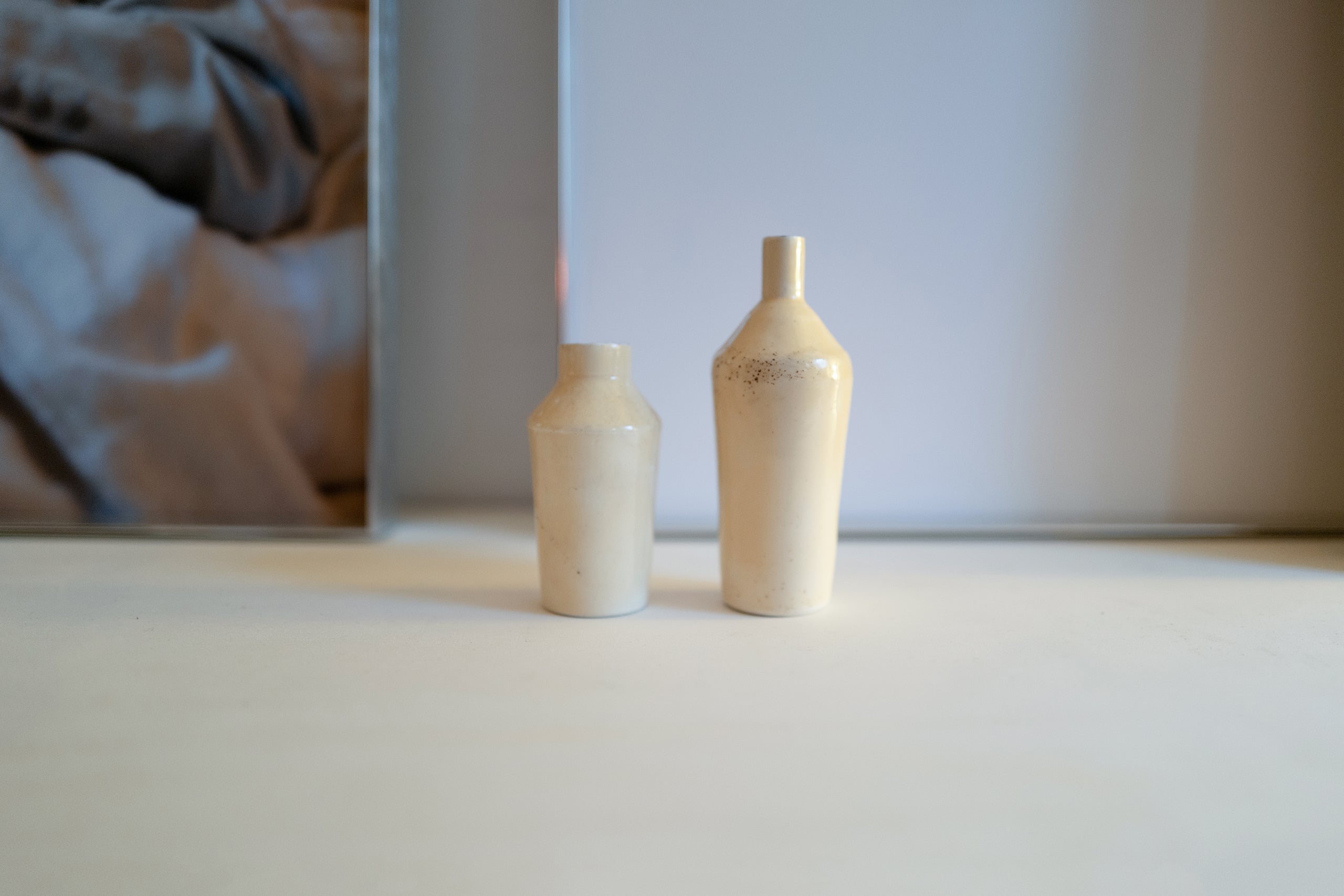 Japanese Warm White Iron Glazed Duo